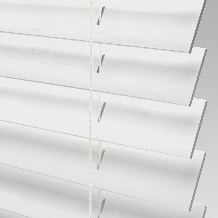 2" Faux Wood Blinds - Textured Pure White