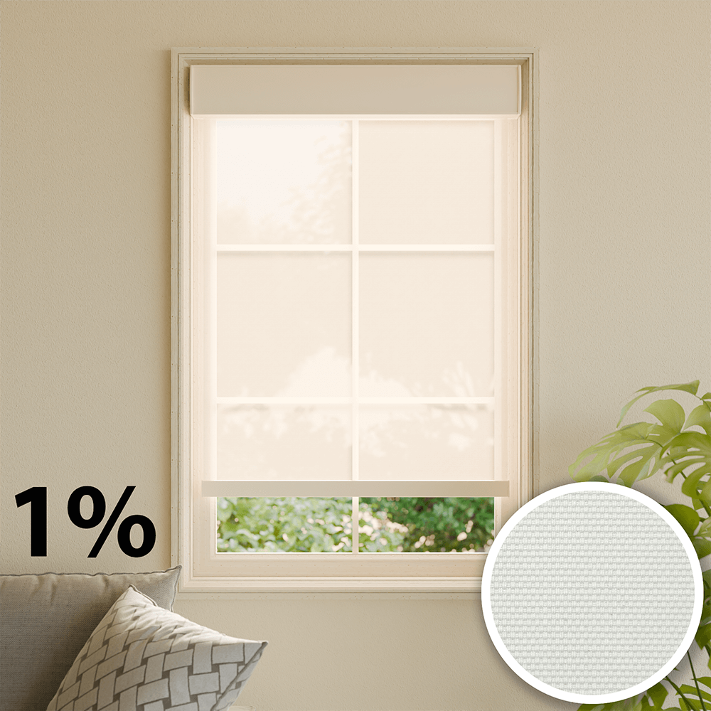 Roller Shade - 1% Solar Screen - White