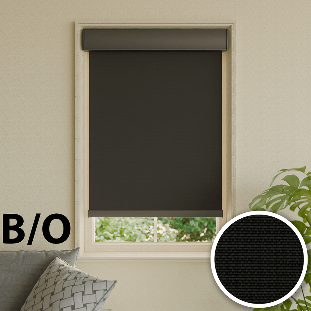 Roller Shade - Blackout Solar Screen - Black