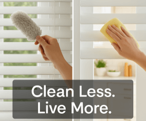 easy to clean 2-3/8 inch wood blinds